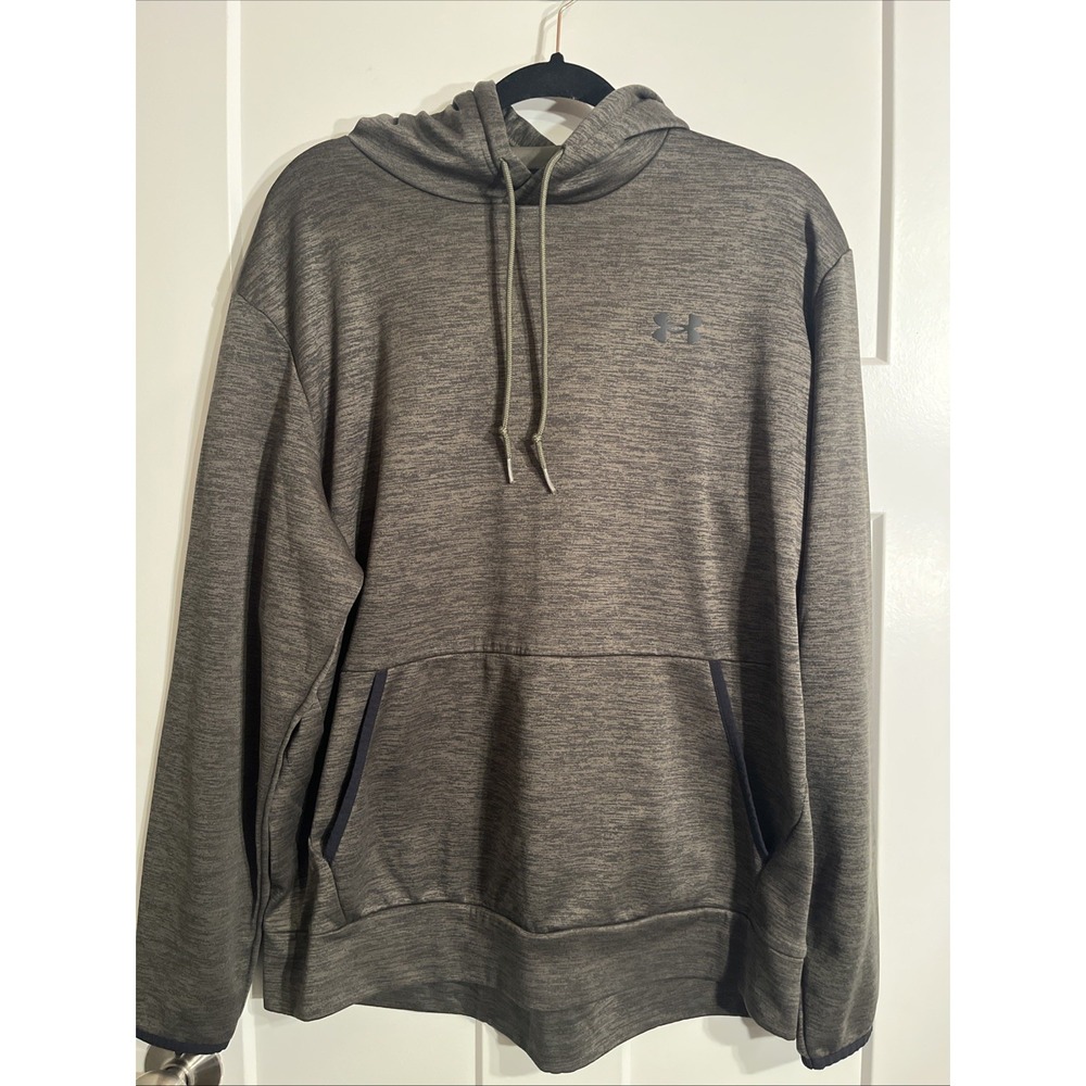 Under Armour Mens Fleece Twist Hoodie Olive Green Pullover Size Large